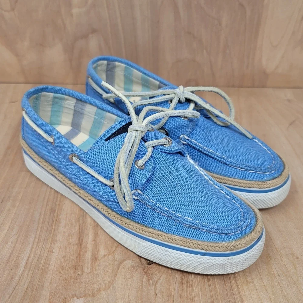 Sperry Top-Sider Womens Size 5.5 M Boat Shoes Blue Canvas